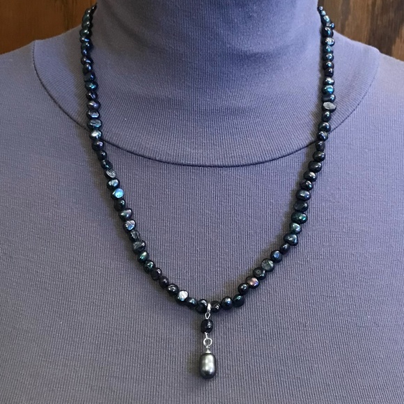 Princess Bride Buttercup Natural Black Pearl Drop Necklace, Handmade Replica - Picture 9 of 16